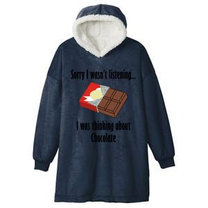 Thinking About Chocolate Eating Tasty Chocolate Gift Hooded Wearable Blanket