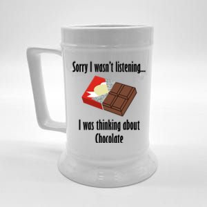 Thinking About Chocolate Eating Tasty Chocolate Gift Beer Stein