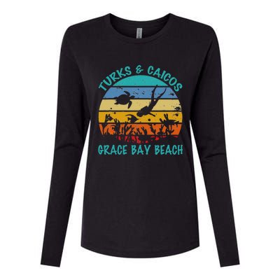 Turks And Caicos Islands West Indies Grace Bay Beach Womens Cotton Relaxed Long Sleeve T-Shirt