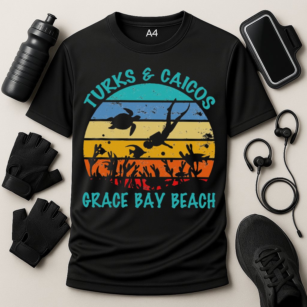 Turks And Caicos Islands West Indies Grace Bay Beach Performance Shirt