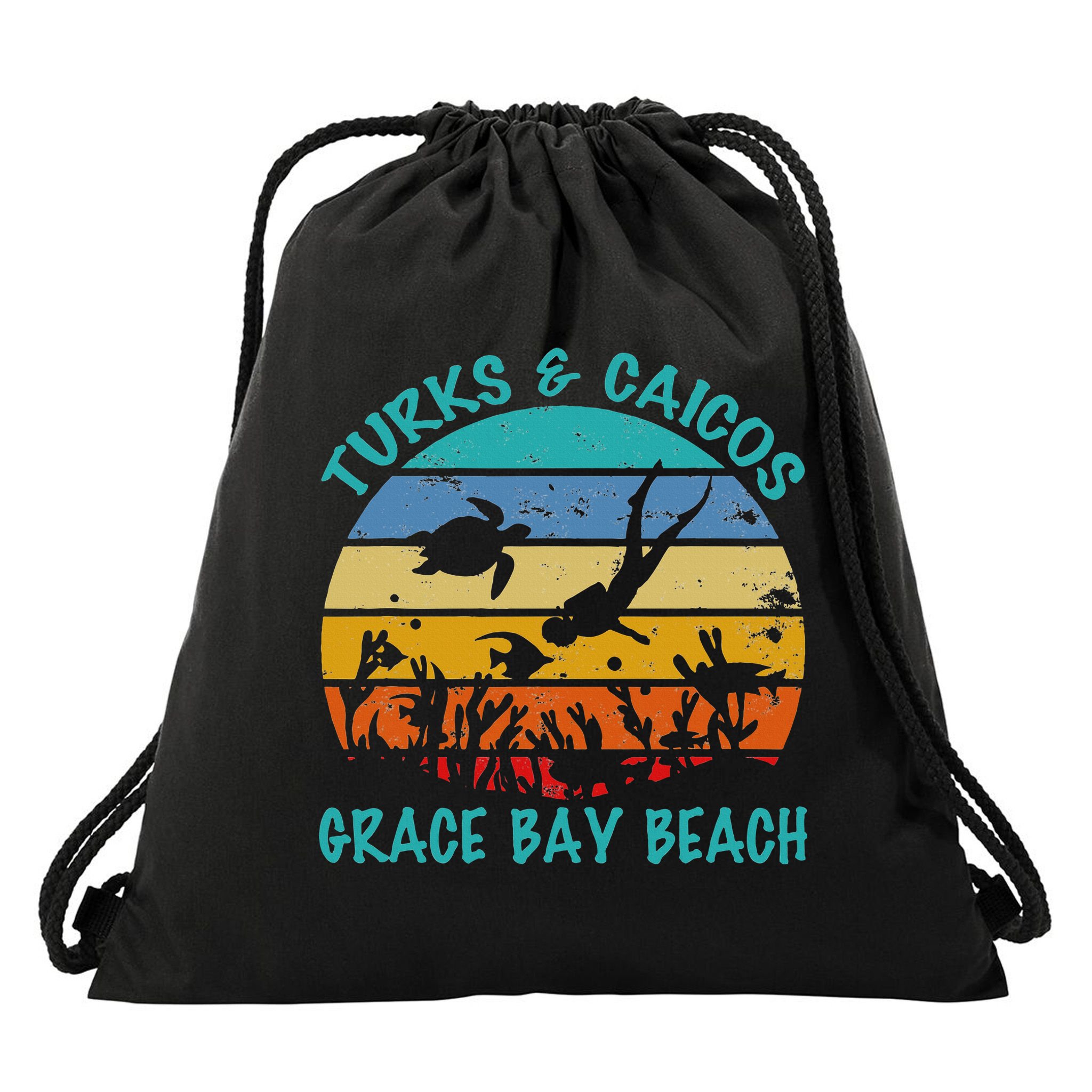 Turks And Caicos Islands West Indies Grace Bay Beach Drawstring Bag