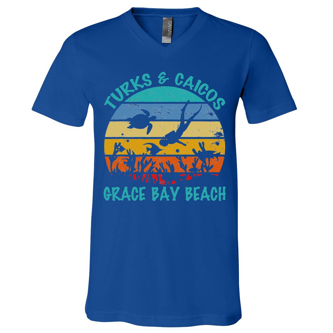Turks And Caicos Islands West Indies Grace Bay Beach V-Neck T-Shirt