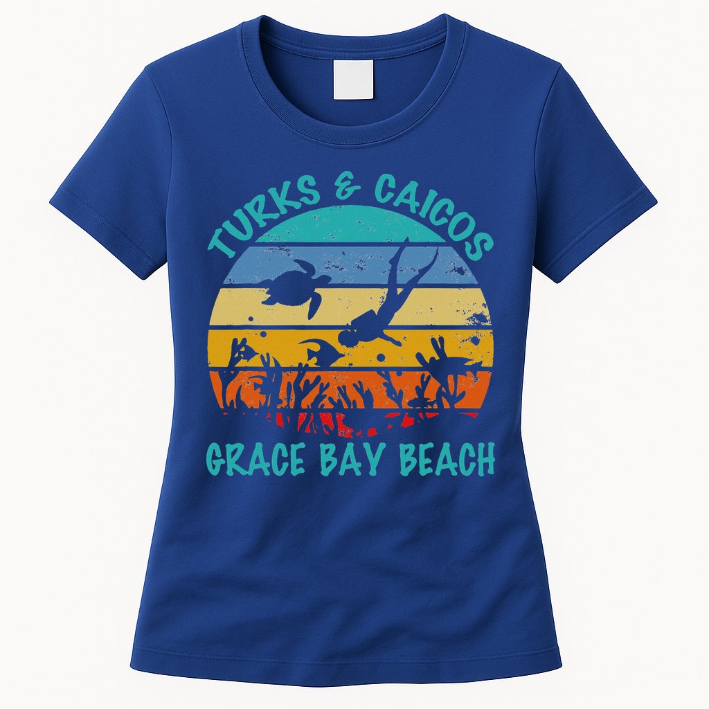 Turks And Caicos Islands West Indies Grace Bay Beach Womens T-Shirt