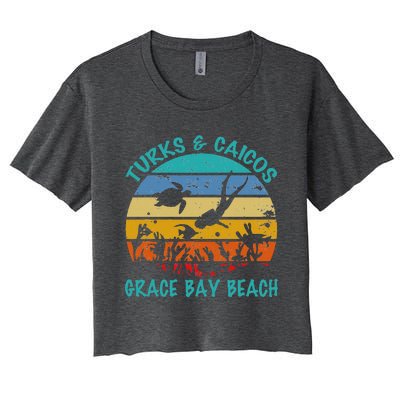 Turks And Caicos Islands West Indies Grace Bay Beach Women's Crop Top Tee