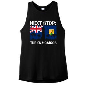 Turks And Caicos Summer Vacation Trip Next Stop Vacay Vibes Gift Ladies PosiCharge Tri-Blend Wicking Tank