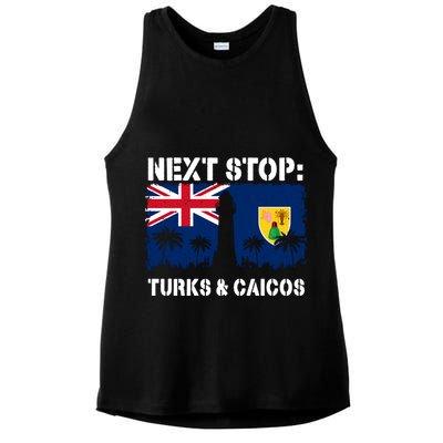 Turks And Caicos Summer Vacation Trip Next Stop Vacay Vibes Gift Ladies PosiCharge Tri-Blend Wicking Tank