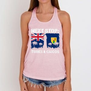 Turks And Caicos Summer Vacation Trip Next Stop Vacay Vibes Gift Women's Knotted Racerback Tank