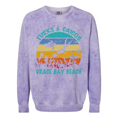 Turks And Caicos Islands West Indies Grace Bay Beach Colorblast Crewneck Sweatshirt