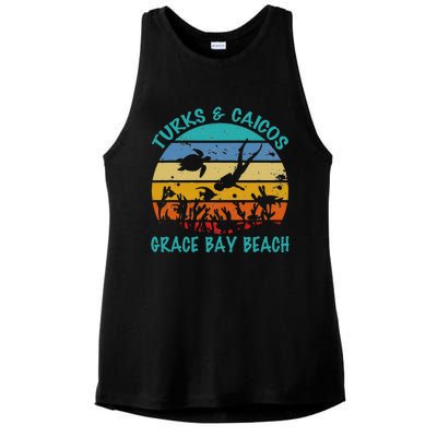 Turks And Caicos Islands West Indies Grace Bay Beach Ladies PosiCharge Tri-Blend Wicking Tank