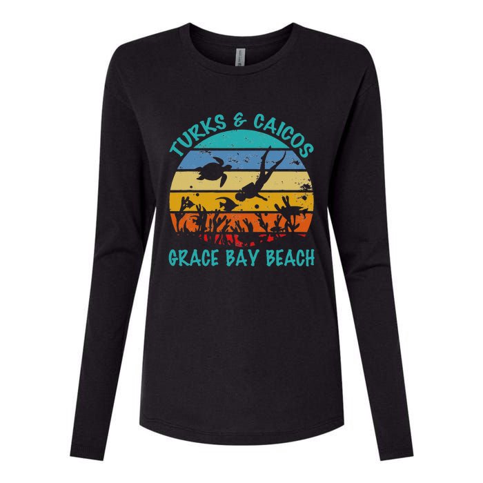 Turks And Caicos Islands West Indies Grace Bay Beach Womens Cotton Relaxed Long Sleeve T-Shirt