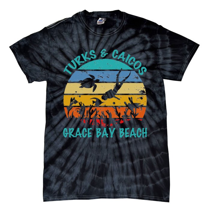 Turks And Caicos Islands West Indies Grace Bay Beach Tie-Dye T-Shirt