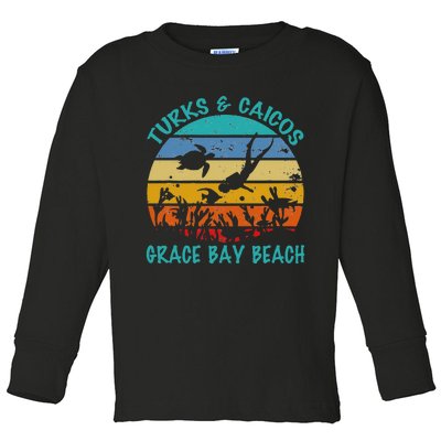 Turks And Caicos Islands West Indies Grace Bay Beach Toddler Long Sleeve Shirt