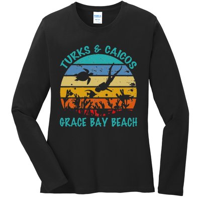 Turks And Caicos Islands West Indies Grace Bay Beach Ladies Long Sleeve Shirt