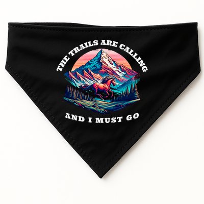 Trails Are Calling And I Must Go Wild Horse Nature Art USA-Made Doggie Bandana