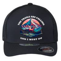 Trails Are Calling And I Must Go Wild Horse Nature Art Flexfit Unipanel Trucker Cap
