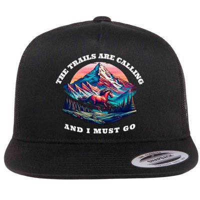 Trails Are Calling And I Must Go Wild Horse Nature Art Flatbill Hat