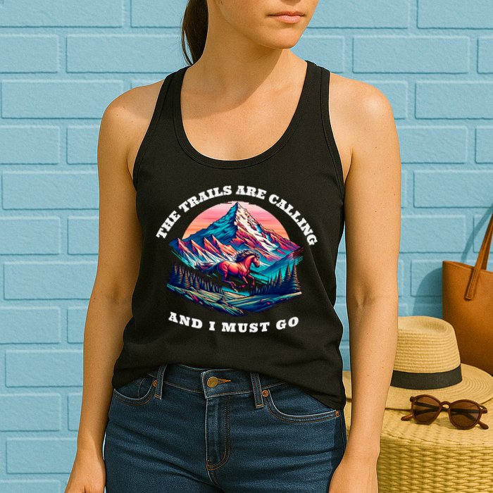 Trails Are Calling And I Must Go Wild Horse Nature Art Womens Tank Top