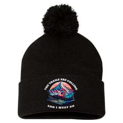 Trails Are Calling And I Must Go Wild Horse Nature Art Pom Pom 12in Knit Beanie