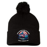 Trails Are Calling And I Must Go Wild Horse Nature Art Pom Pom 12in Knit Beanie