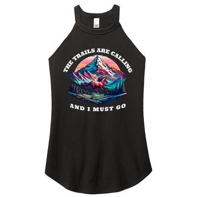 Trails Are Calling And I Must Go Wild Horse Nature Art Women's Perfect Tri Rocker Tank