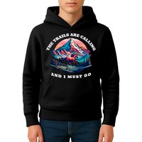 Trails Are Calling And I Must Go Wild Horse Nature Art Kids Hoodie