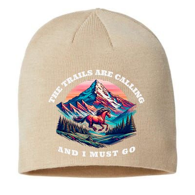 Trails Are Calling And I Must Go Wild Horse Nature Art Sustainable Beanie