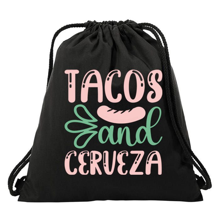 Tacos And Cerveza Cinco De Mayo Celebration Drawstring Bag