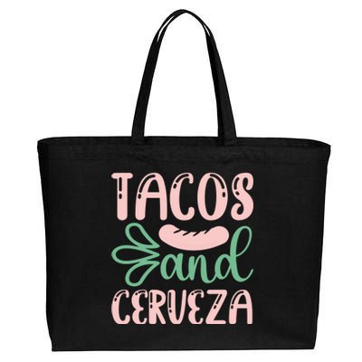 Tacos And Cerveza Cinco De Mayo Celebration Cotton Canvas Jumbo Tote