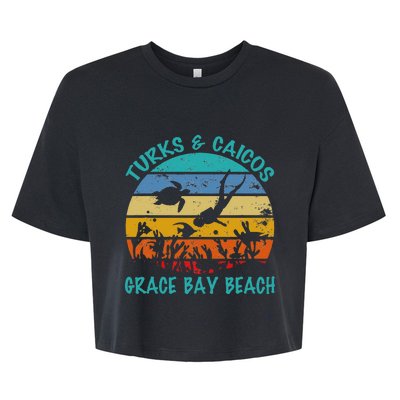 Turks And Caicos Islands West Indies Grace Bay Beach Gifts Bella+Canvas Jersey Crop Tee