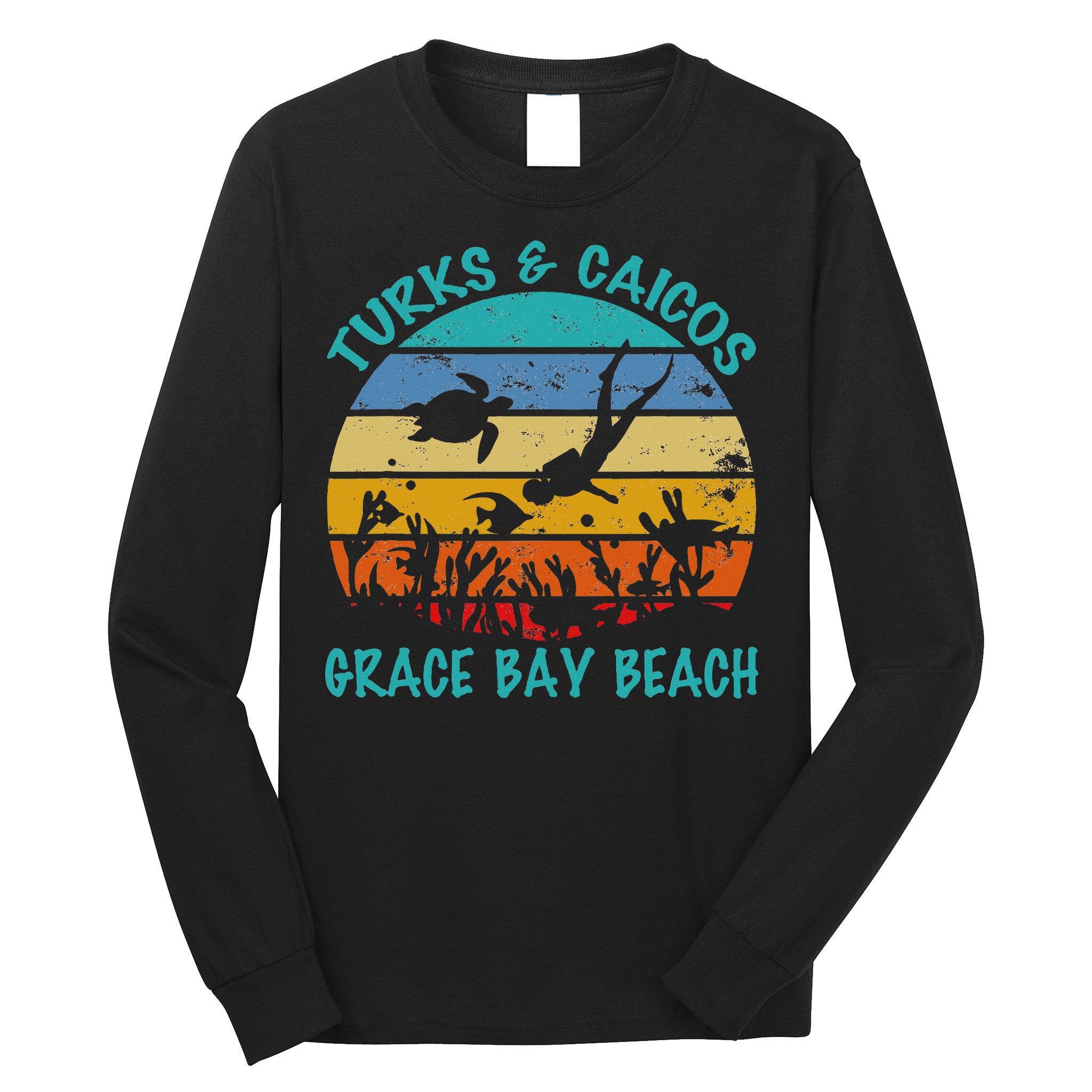 Turks And Caicos Islands West Indies Grace Bay Beach Gifts Long Sleeve Shirt