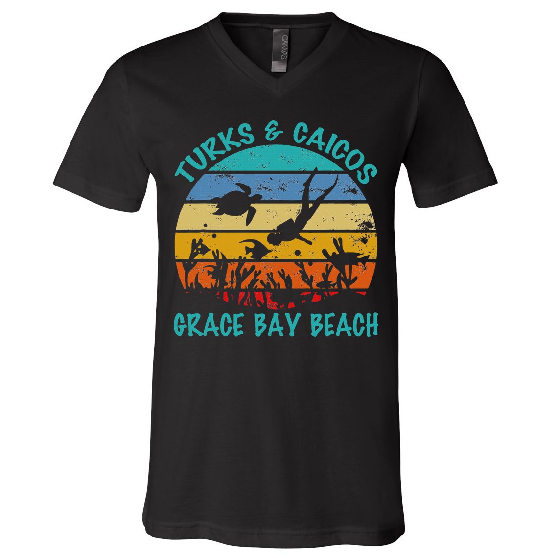Turks And Caicos Islands West Indies Grace Bay Beach Gifts V-Neck T-Shirt
