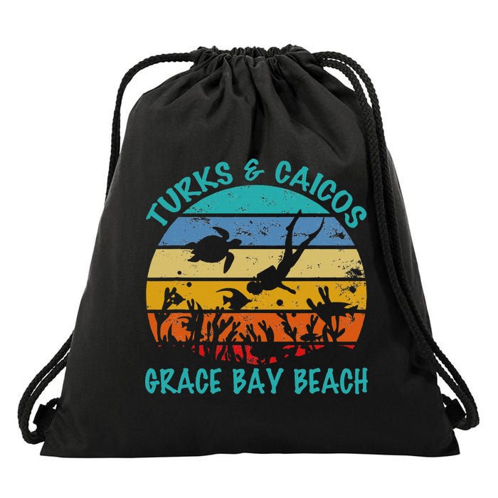 Turks And Caicos Islands West Indies Grace Bay Beach Gifts Drawstring Bag
