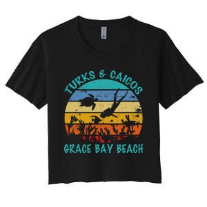 Turks And Caicos Islands West Indies Grace Bay Beach Gifts Women's Crop Top Tee