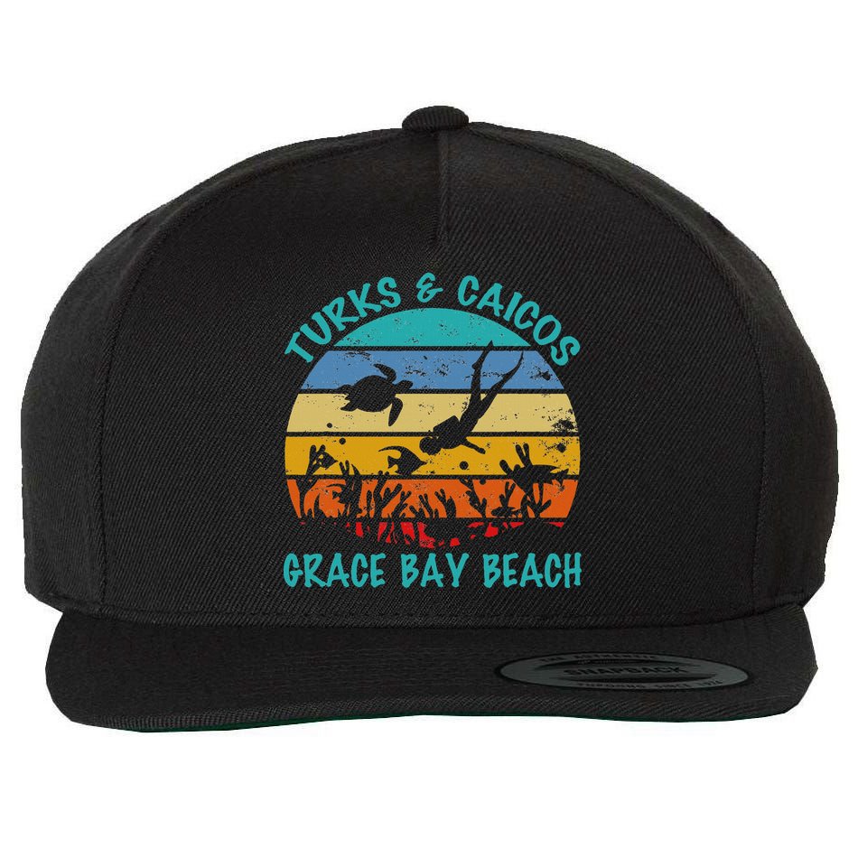 Turks And Caicos Islands West Indies Grace Bay Beach Gifts Wool Snapback Cap