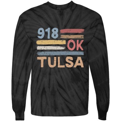 Tulsa Area Code 918 Residents State Oklahoma Tie-Dye Long Sleeve Shirt