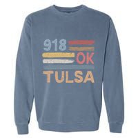 Tulsa Area Code 918 Residents State Oklahoma Garment-Dyed Sweatshirt