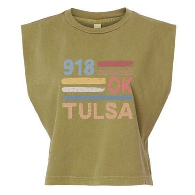 Tulsa Area Code 918 Residents State Oklahoma Garment-Dyed Women's Muscle Tee