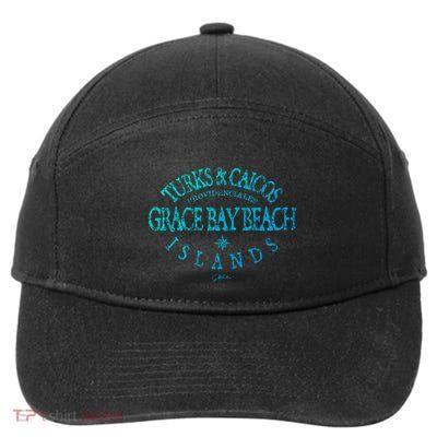 Turks And Caicos Islands Grace Bay Beach Gift 7-Panel Snapback Hat