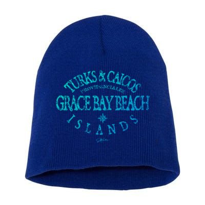 Turks And Caicos Islands Grace Bay Beach Gift Short Acrylic Beanie