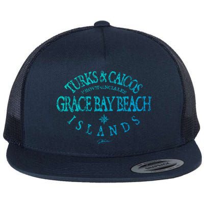 Turks And Caicos Islands Grace Bay Beach Gift Flat Bill Trucker Hat