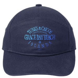 Turks And Caicos Islands Grace Bay Beach Gift 7-Panel Snapback Hat