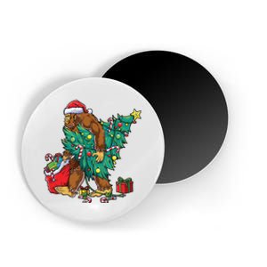 The Ape Carries Pine Trees And Christmas Presents To Deliver. Magnet