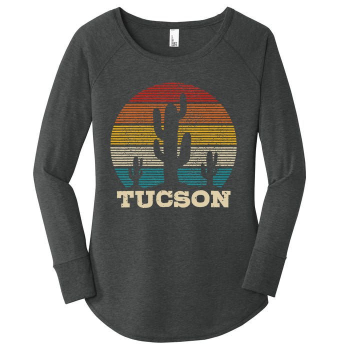 Tucson Arizona Cactus Vintage Retro Desert Souvenir Gift Women's Perfect Tri Tunic Long Sleeve Shirt