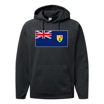 Turks And Caicos Islands Flag Providenciales Islander Performance Fleece Hoodie