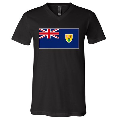 Turks And Caicos Islands Flag Providenciales Islander V-Neck T-Shirt