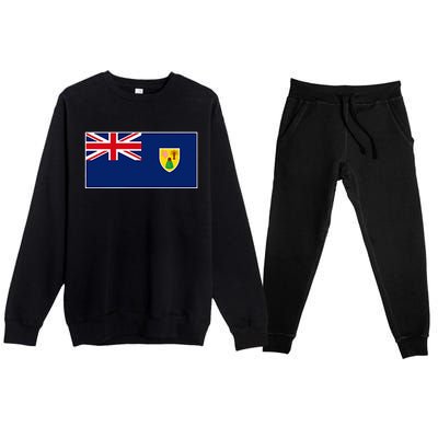 Turks And Caicos Islands Flag Providenciales Islander Premium Crewneck Sweatsuit Set