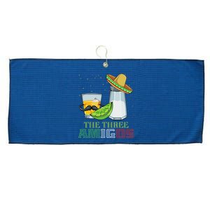 Three Amigos Cinco De Mayo Mexican Mexico Tequila Lime Salt Large Microfiber Waffle Golf Towel