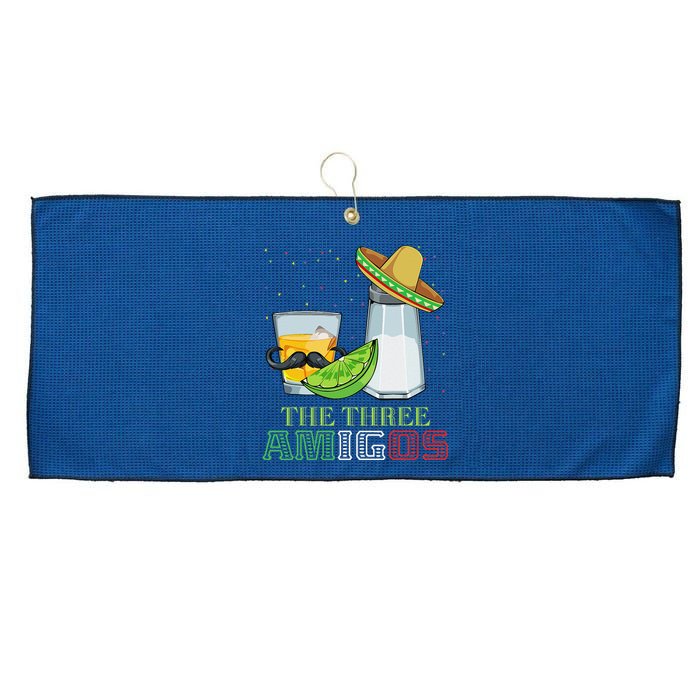 Three Amigos Cinco De Mayo Mexican Mexico Tequila Lime Salt Large Microfiber Waffle Golf Towel