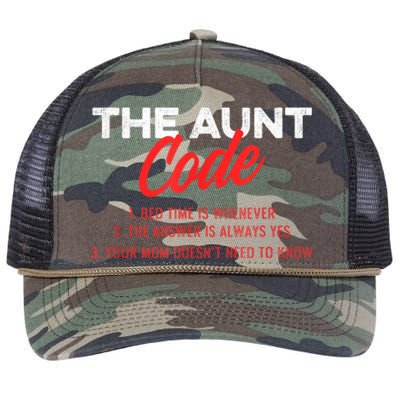 The Aunt Code Best Aunt Ever Favorite Aunt Cool Auntie Retro Rope Trucker Hat Cap