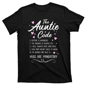 The Auntie Code Best Aunt Sister Niece Nephew Funny T-Shirt